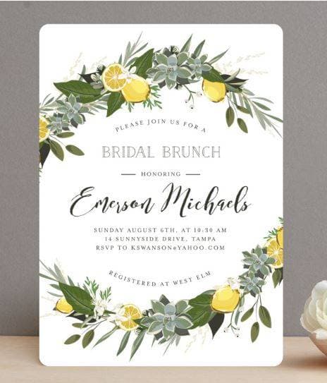 Citrus & Greens Invitation by Minted