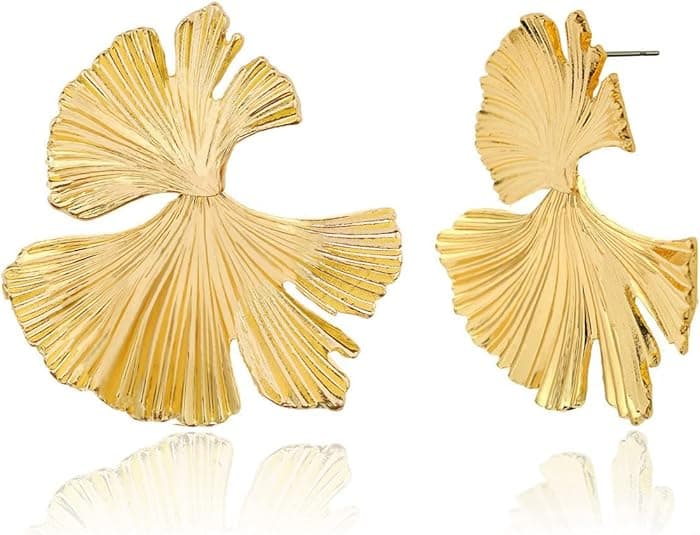 Gold Ginkgo Earrings