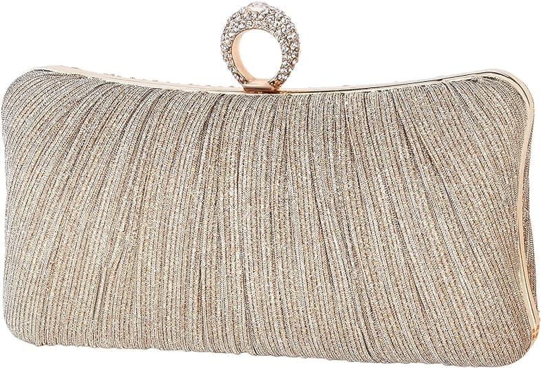 Gold Pleated Clutch