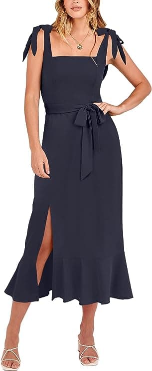 Square Neck Midi Dress
