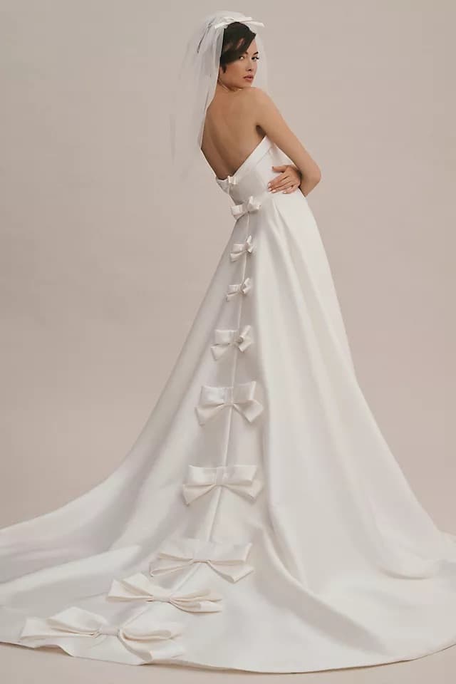 Penelope Strapless Bow-Back A-Line Wedding Gown