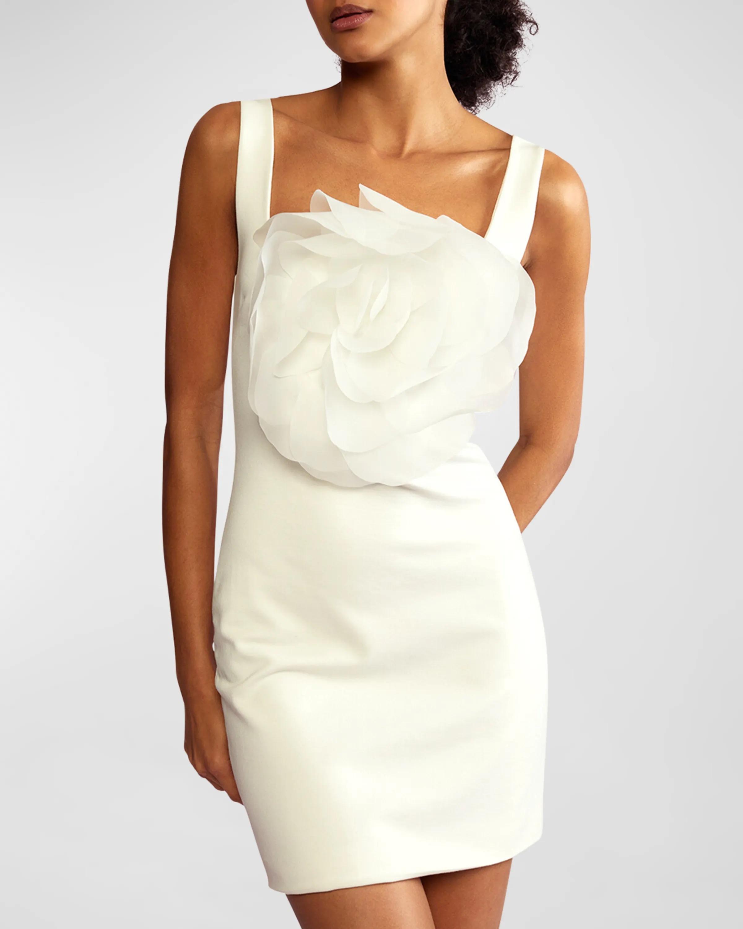 Sleeveless Ruffle Flower Mini Dress
