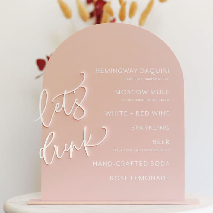 Arch Bar Menu Sign