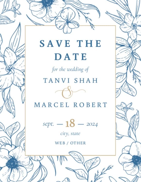 5.5" x 4" Save The Date Card