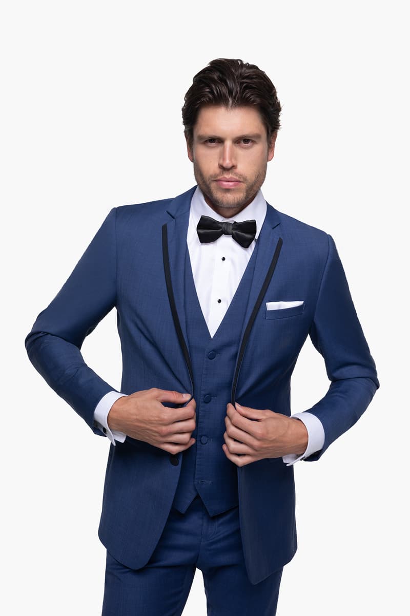 Mystic Blue Edge Lapel Tux