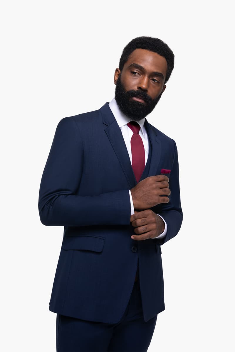 Navy Blue Notch Lapel Suit