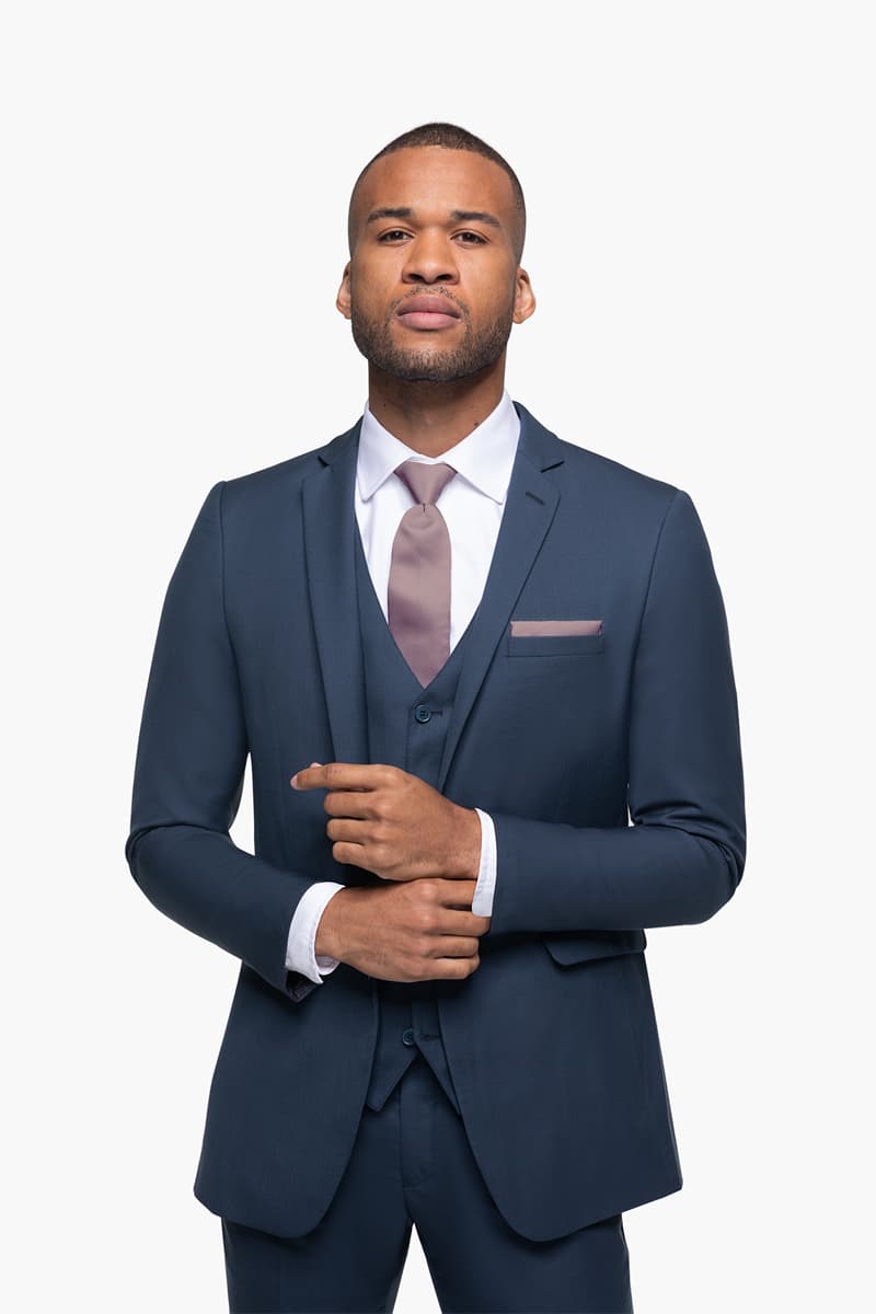 Slate Blue Notch Lapel Suit