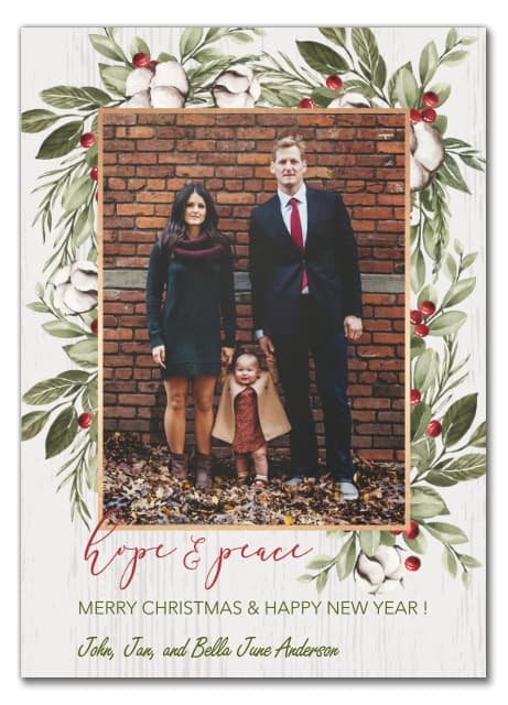 Cotton Frame Elegance Holiday Card