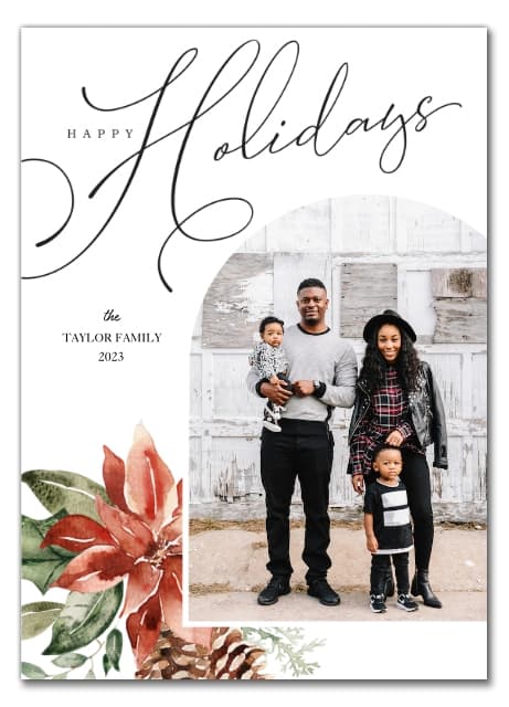Poinsettia Arch Holidays Holiday Card