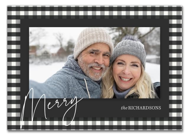 Merry Buffalo Plaid Holiday Card