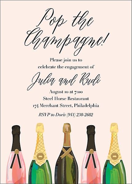 Pop the Champagne Engagement Party Invitation