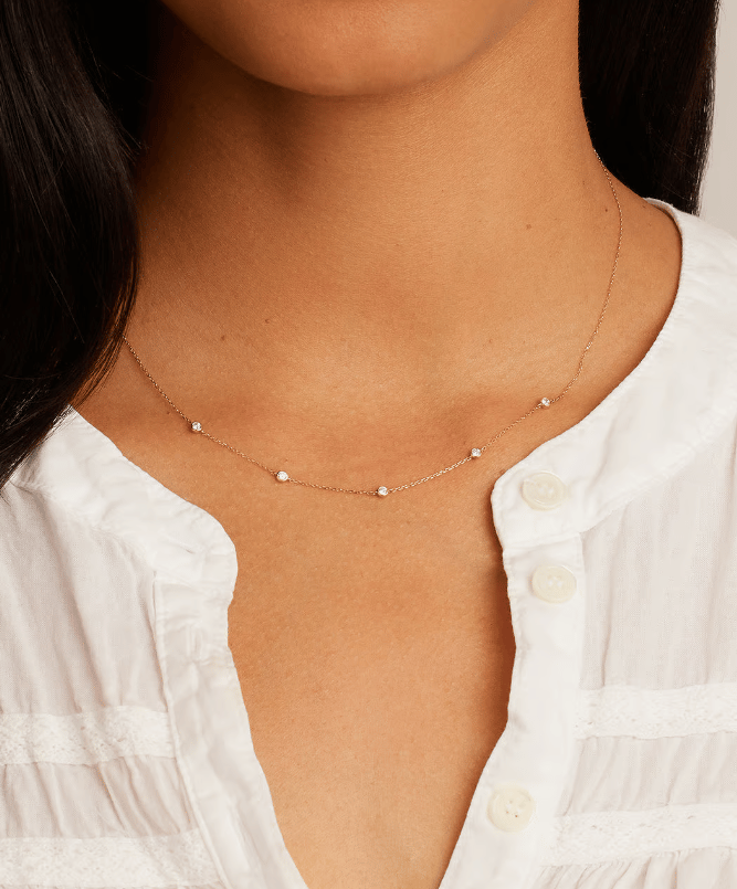 Classic Five Diamond Necklace