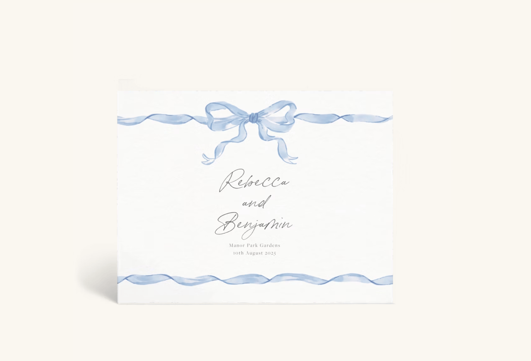 Sky Blue Ribbon Guest Book