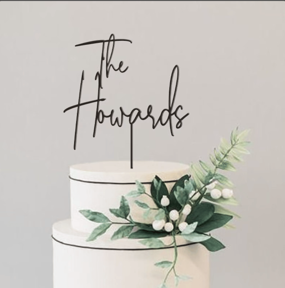 Custom Script Cake Toppers