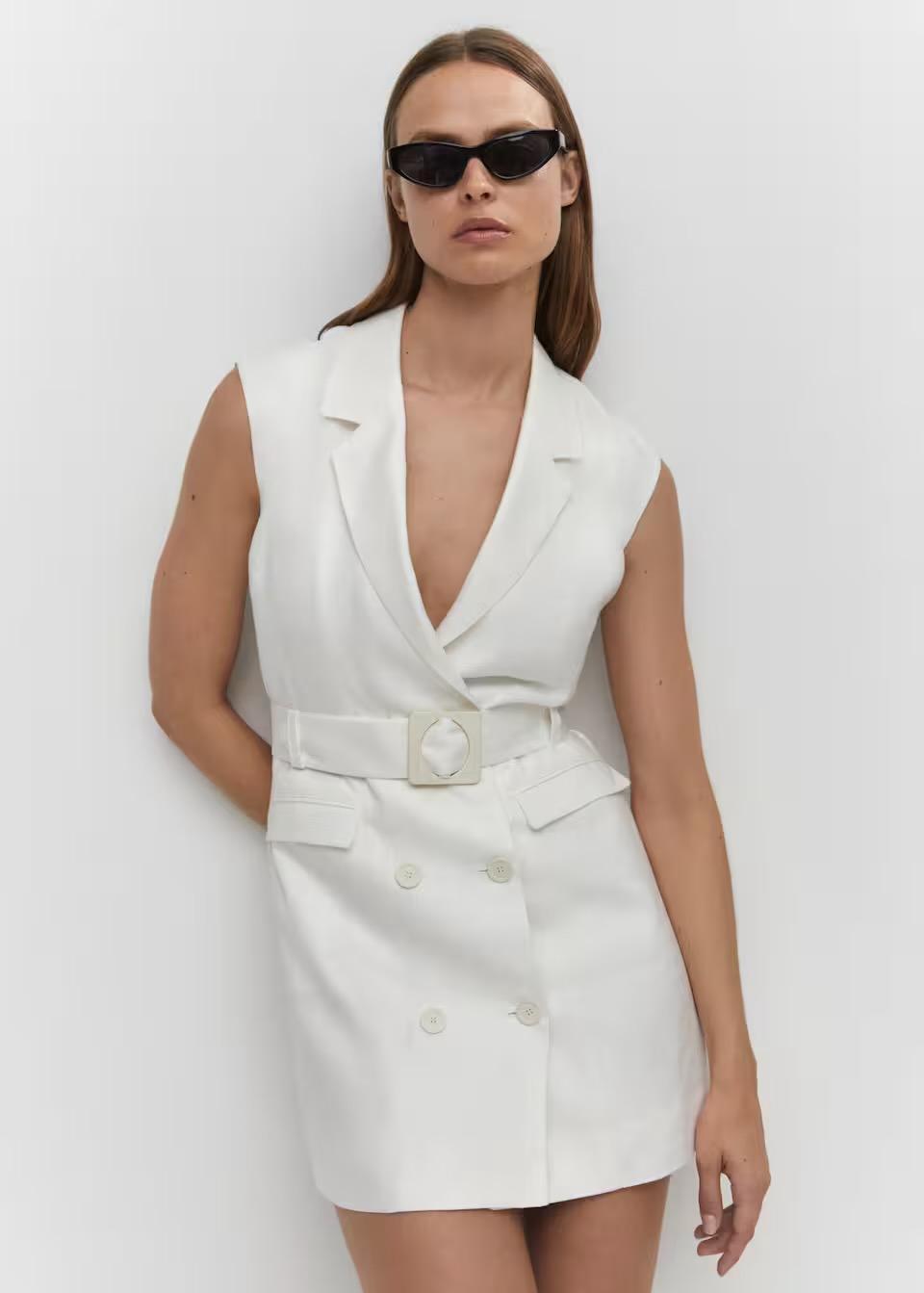 Linen Dress with Lapels
