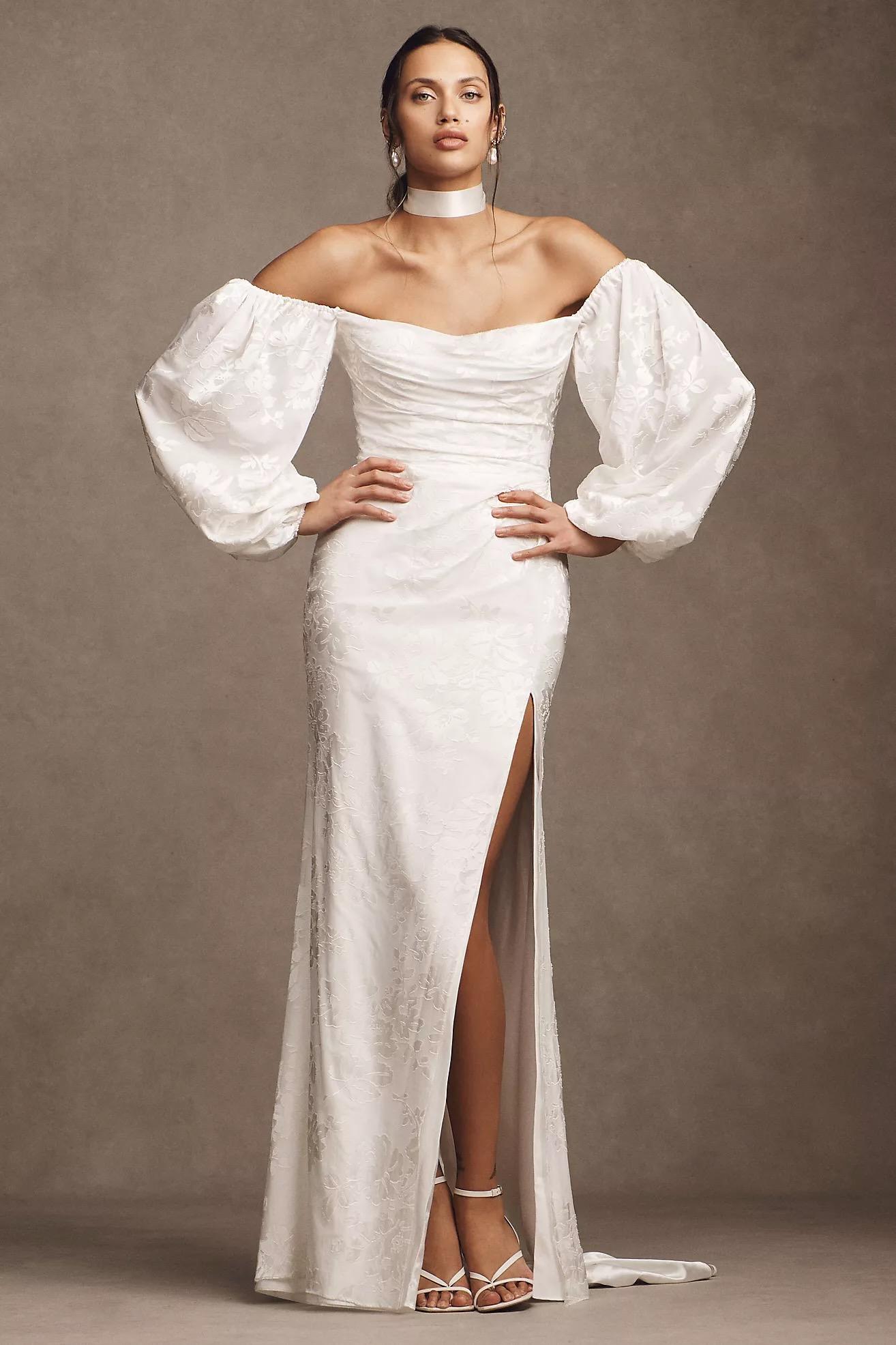 Sparrow Floral Gown With Removable Sleeves