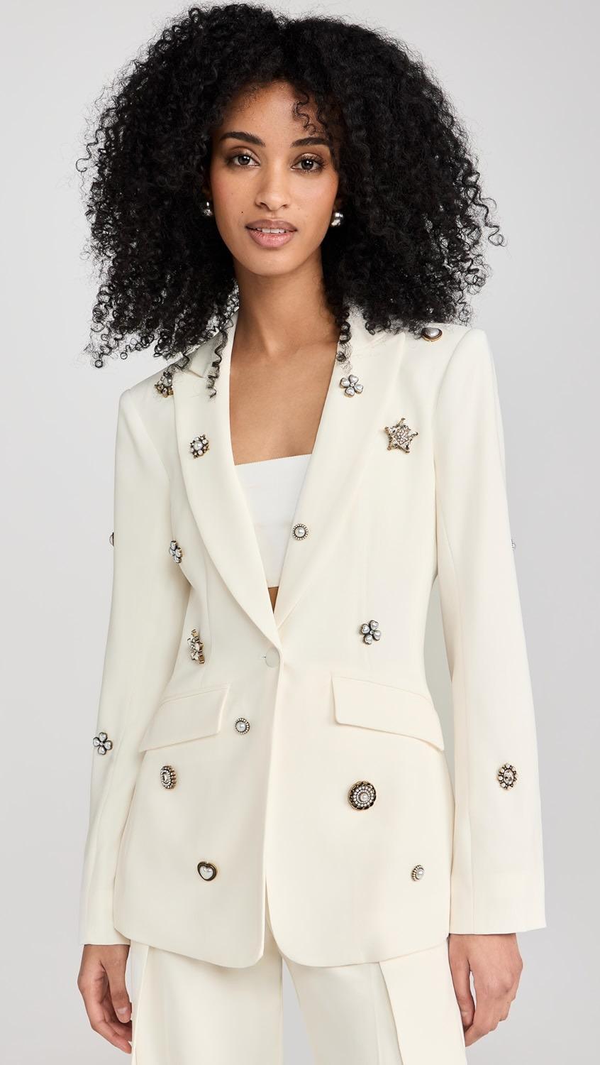 Gold Charm Embellished Cheyenne Blazer