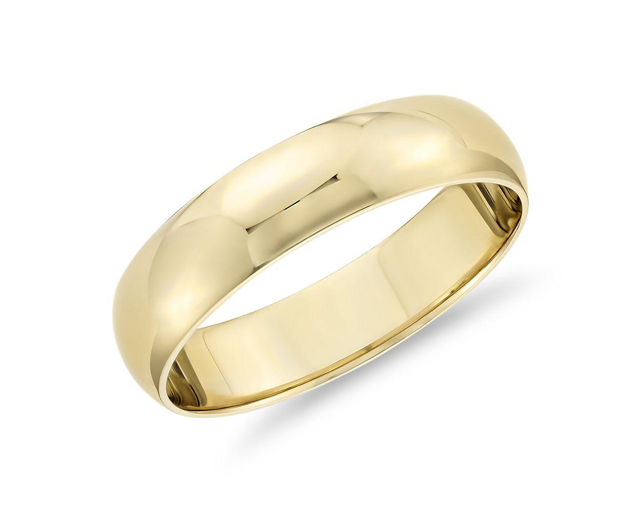 Classic Wedding Ring In 14k Yellow Gold (5mm)