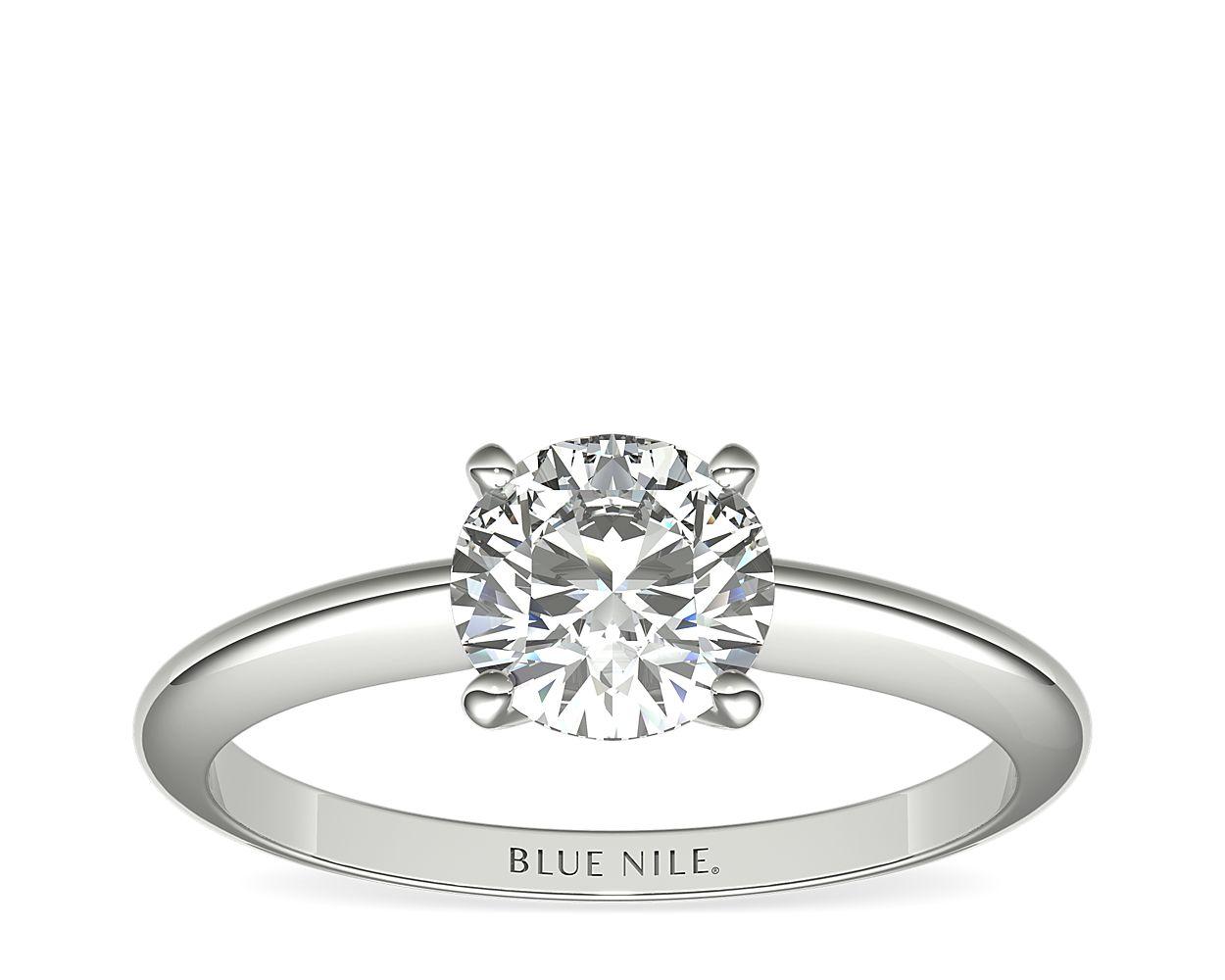 Classic Four Prong Solitaire Engagement Ring In Platinum