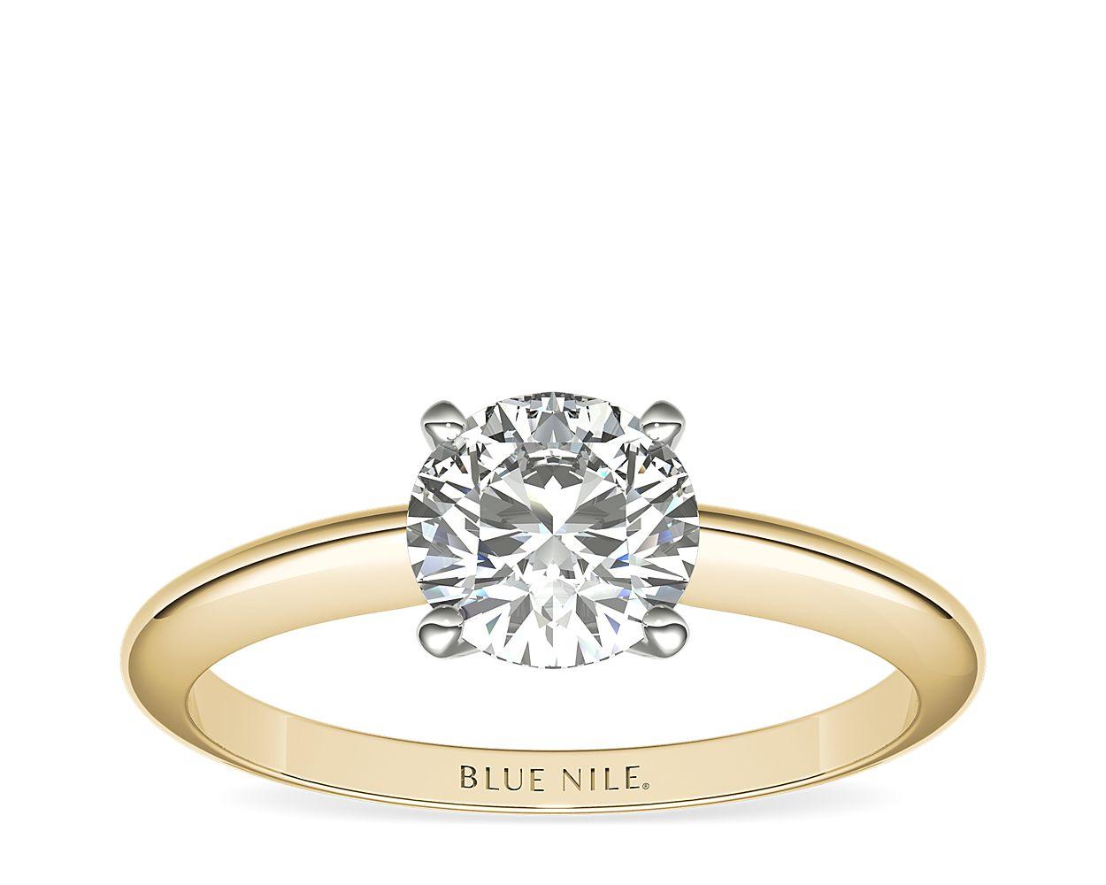 Classic Four Prong Solitaire Engagement Ring In 18k Yellow Gold