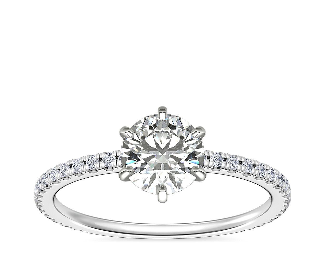 Eternal Riviera Diamond Engagement Ring In Platinum (1/6 ct. tw.)