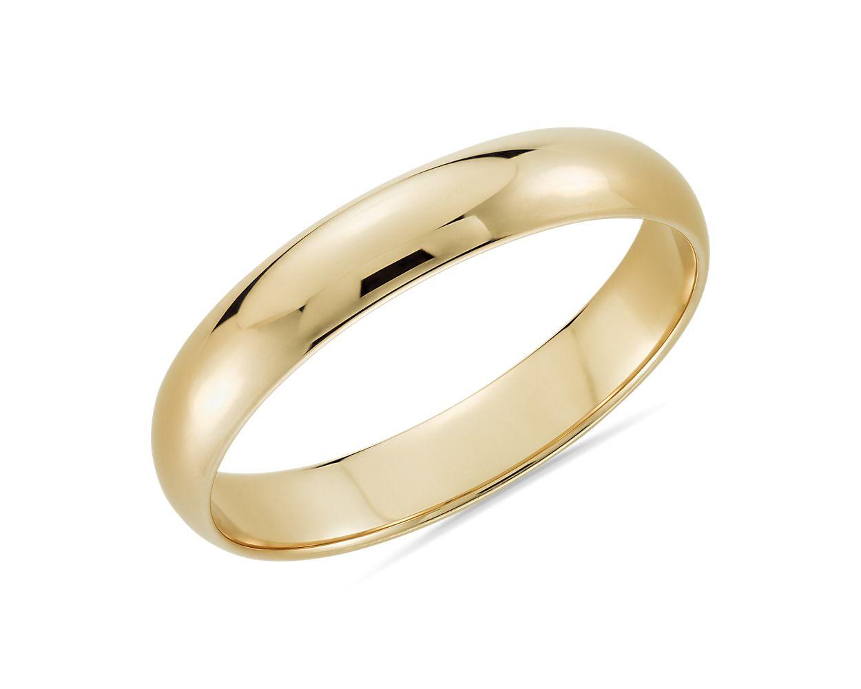 Classic Wedding Ring In 14k Yellow Gold (4mm)