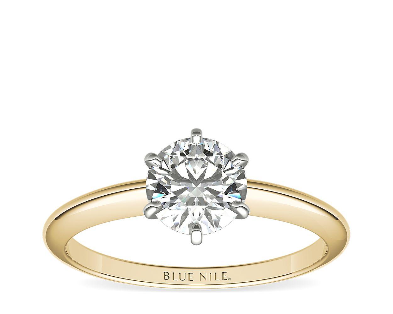 Classic Six-Prong Solitaire Engagement Ring In 18k Yellow Gold