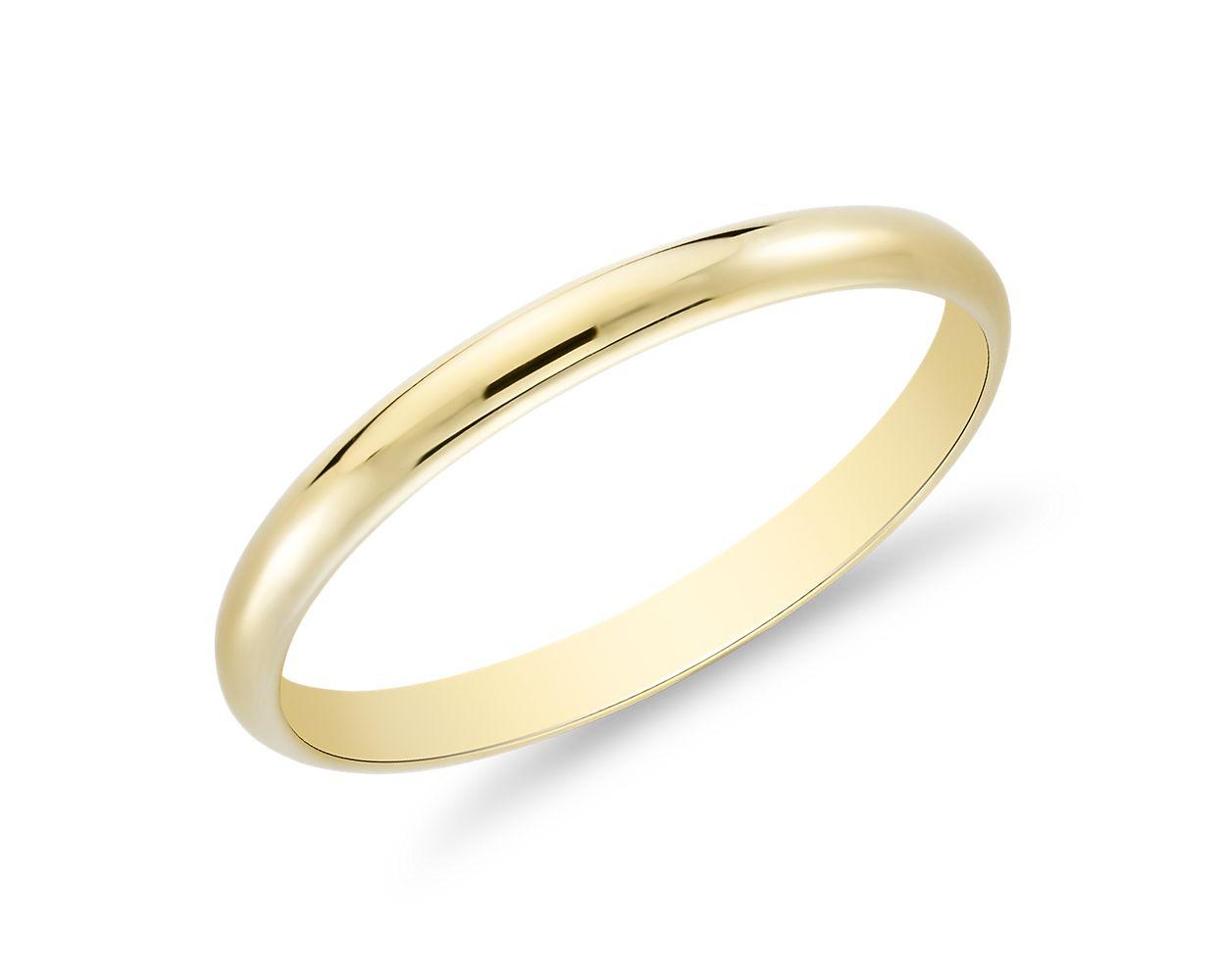 Classic Wedding Ring In 14k Yellow Gold (2mm)