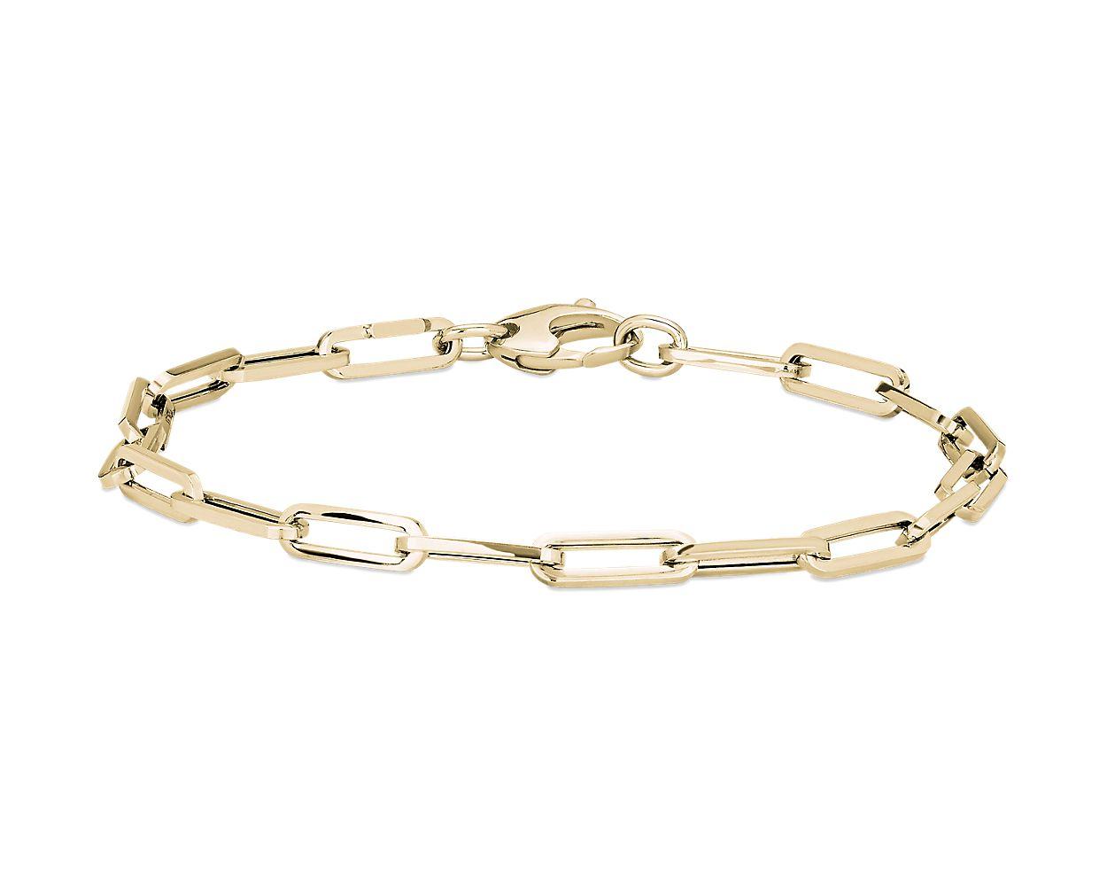 7.5" Paperclip Bracelet In 14k Italian Yellow Gold (4 mm)