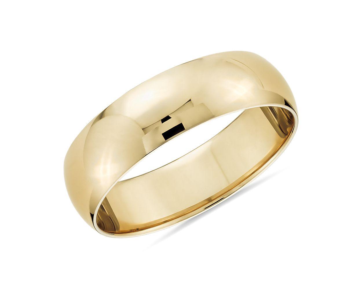 Classic Wedding Ring In 14k Yellow Gold (6mm)