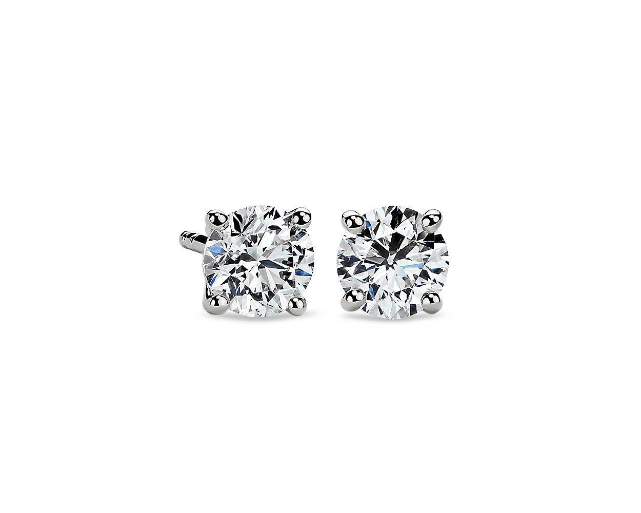 Four-Prong Earrings in Platinum