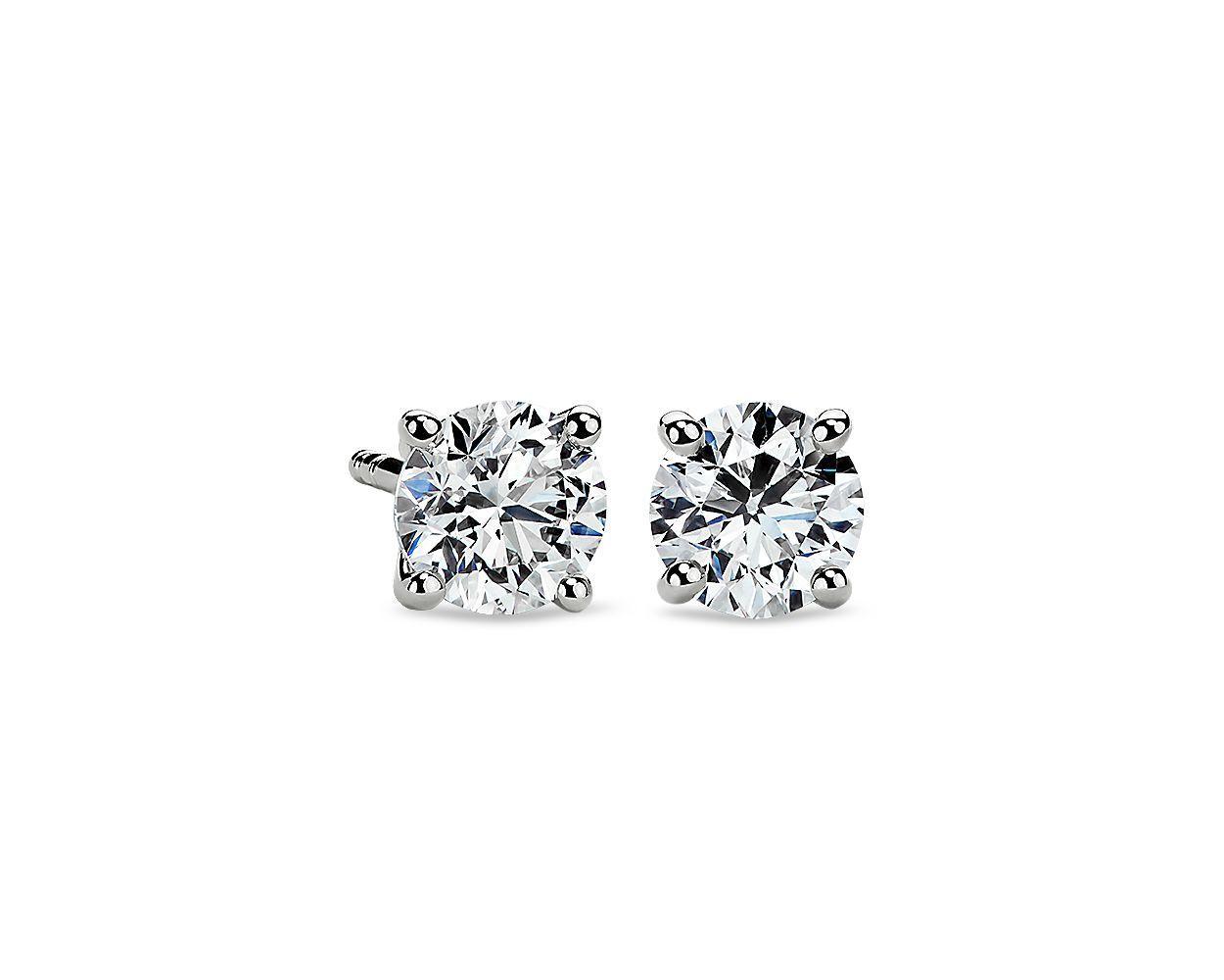 Four-Prong Earrings In 14k White Gold