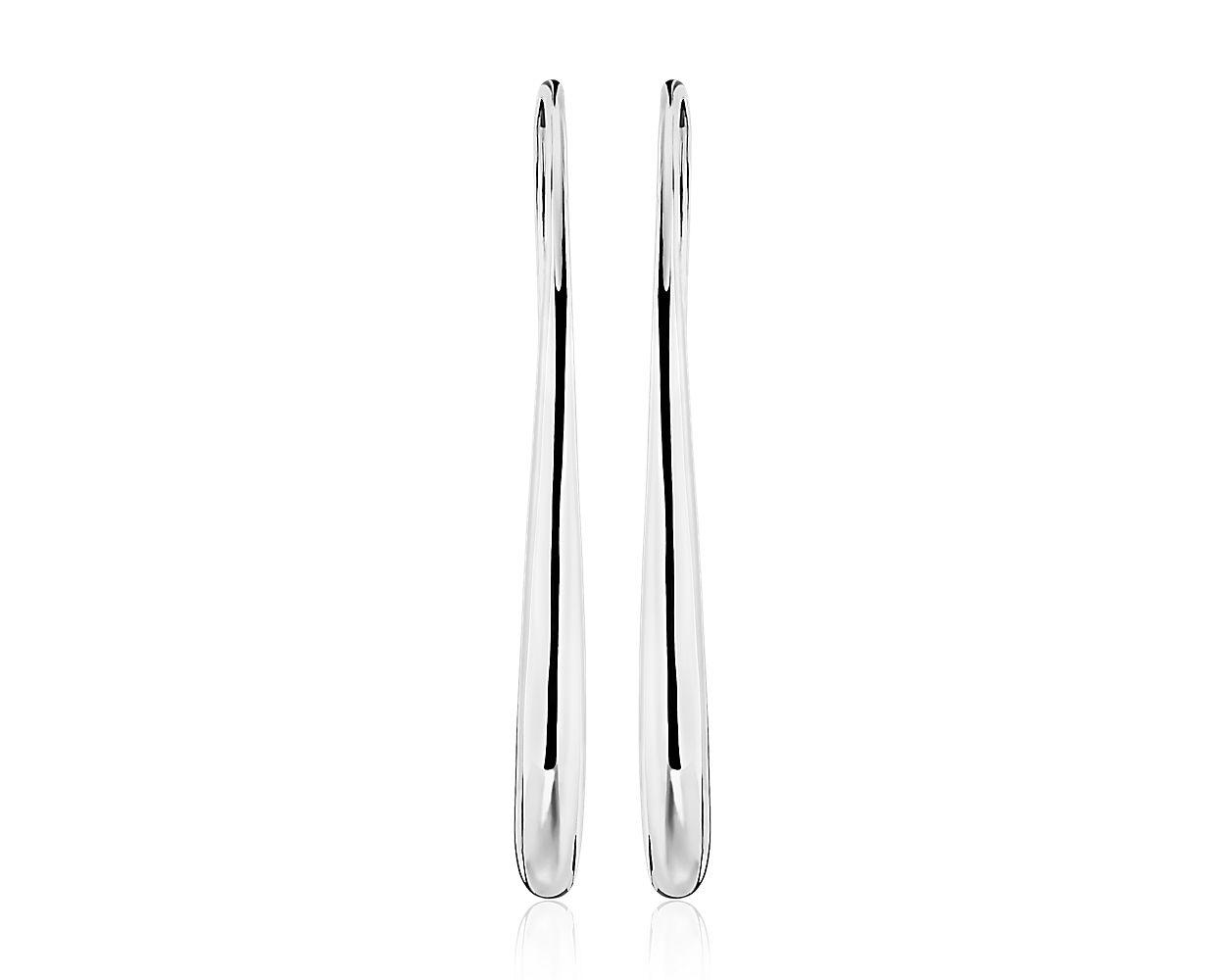 Dew Drop Threader Earrings In Sterling Silver