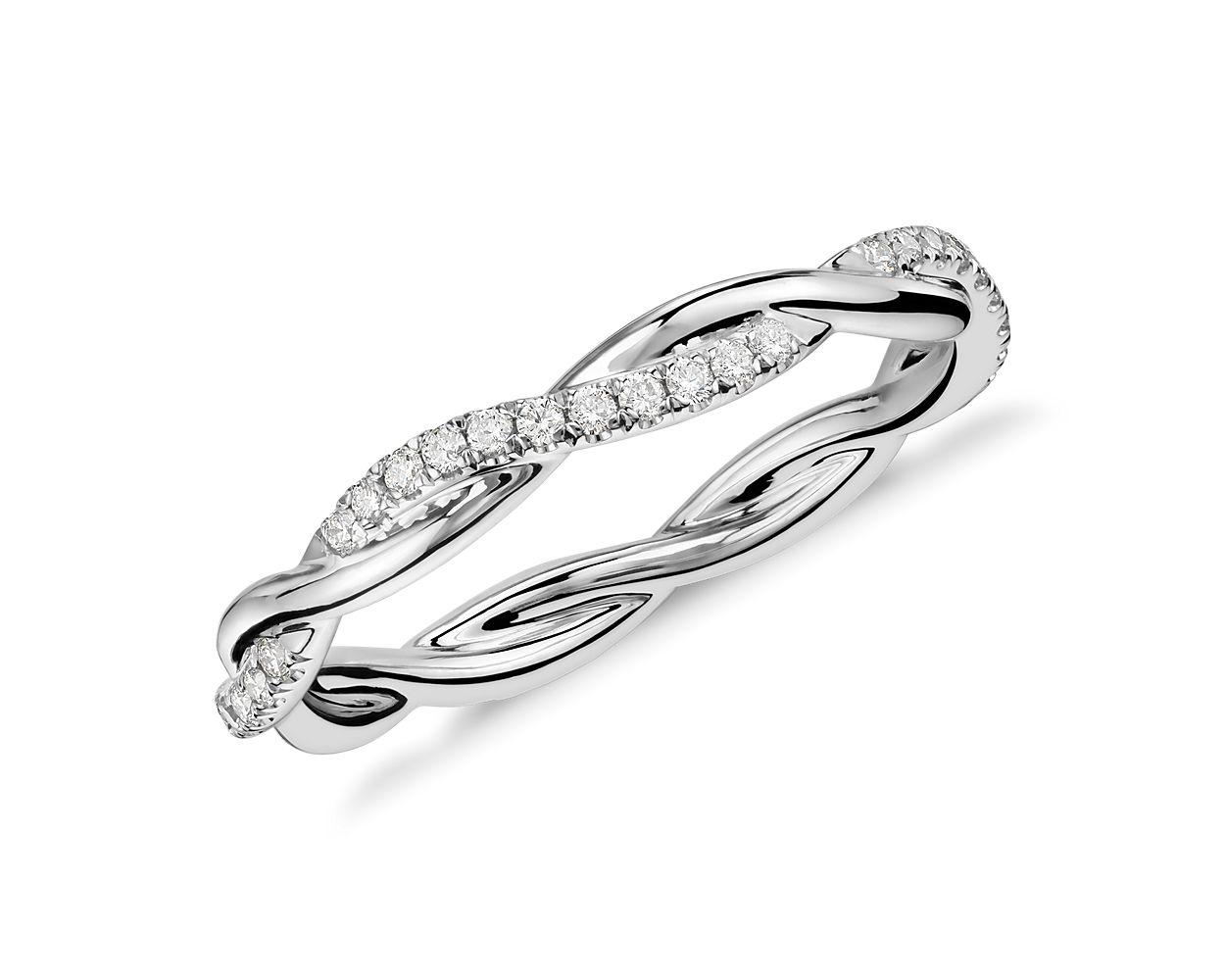 Petite Twist Diamond Eternity Ring In 14k White Gold (1/5 ct. tw.)
