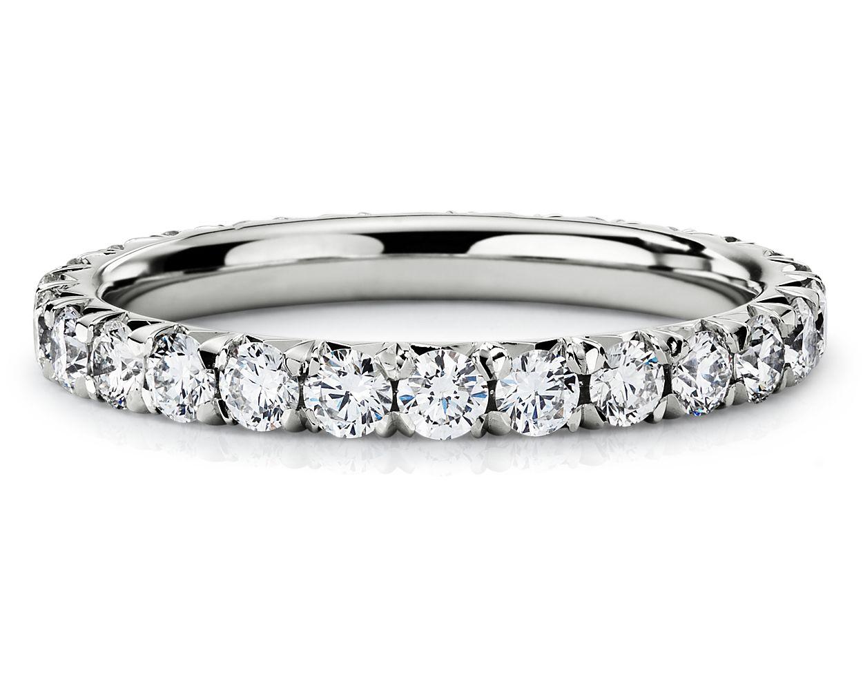French Pavé Diamond Eternity Ring In Platinum (1 ct. tw.)