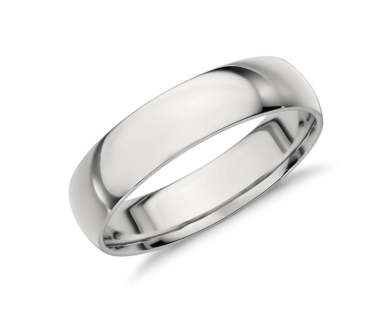 Mid-Weight Comfort Fit Wedding Ring In Platinum (5mm)