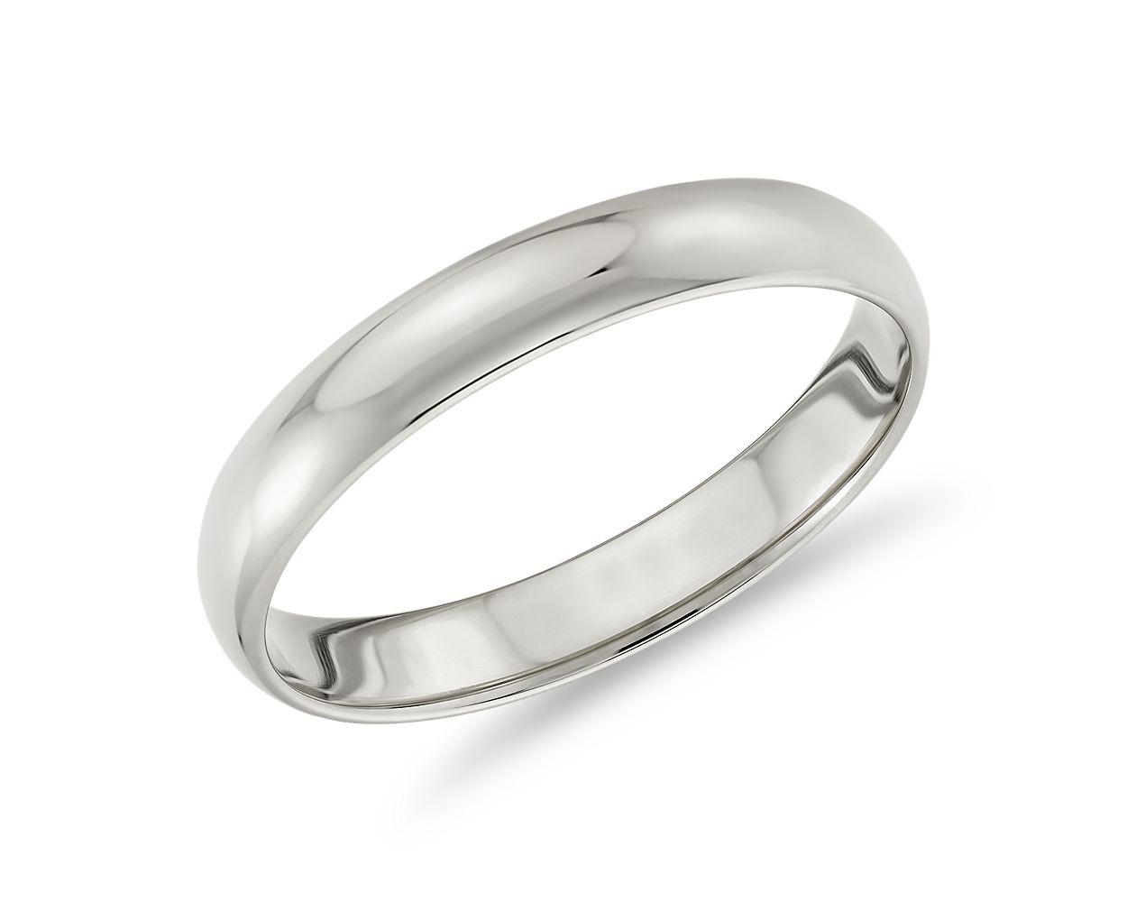 Classic Wedding Ring In 14k White Gold (3mm)