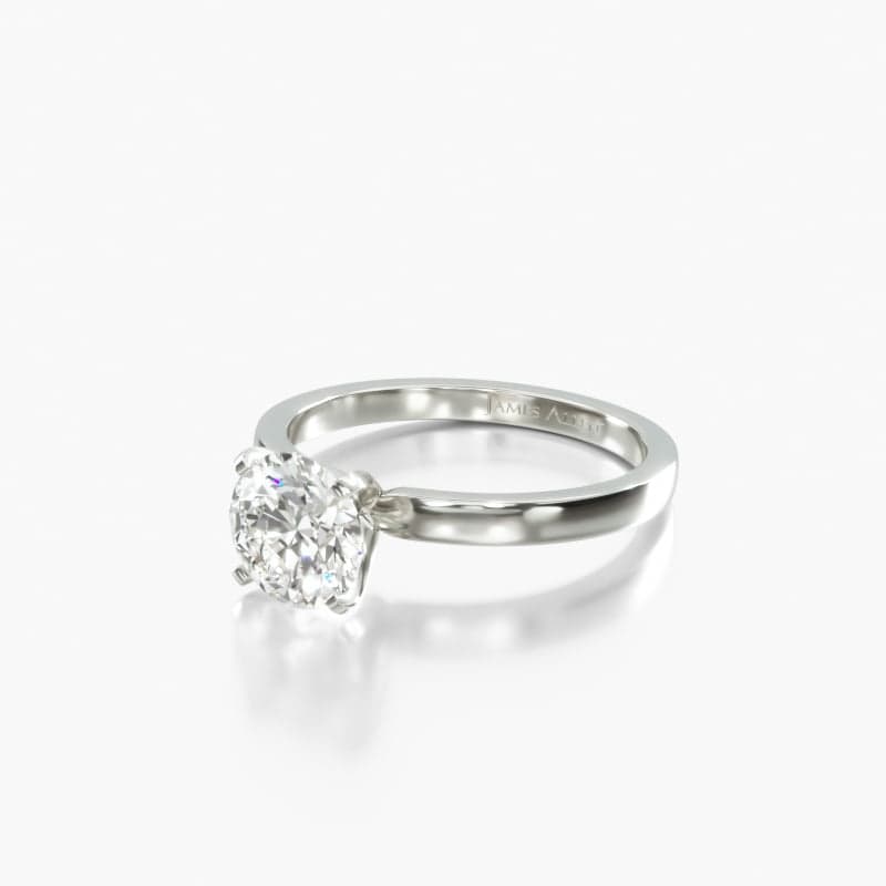 14K White Gold 2mm Comfort Fit Solitaire Engagement Ring