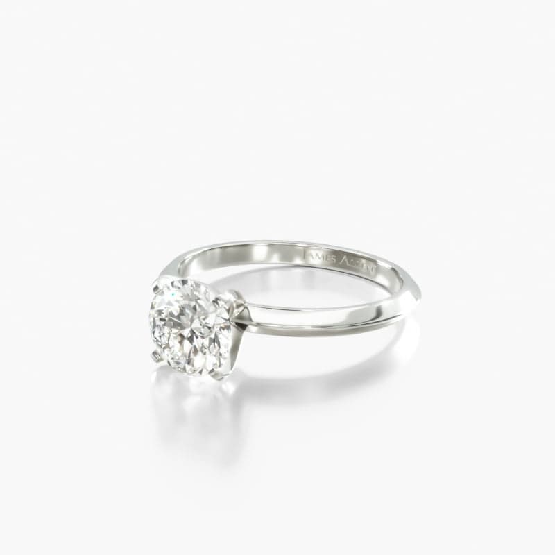 14K White Gold 2mm Knife Edge Solitaire Engagement Ring