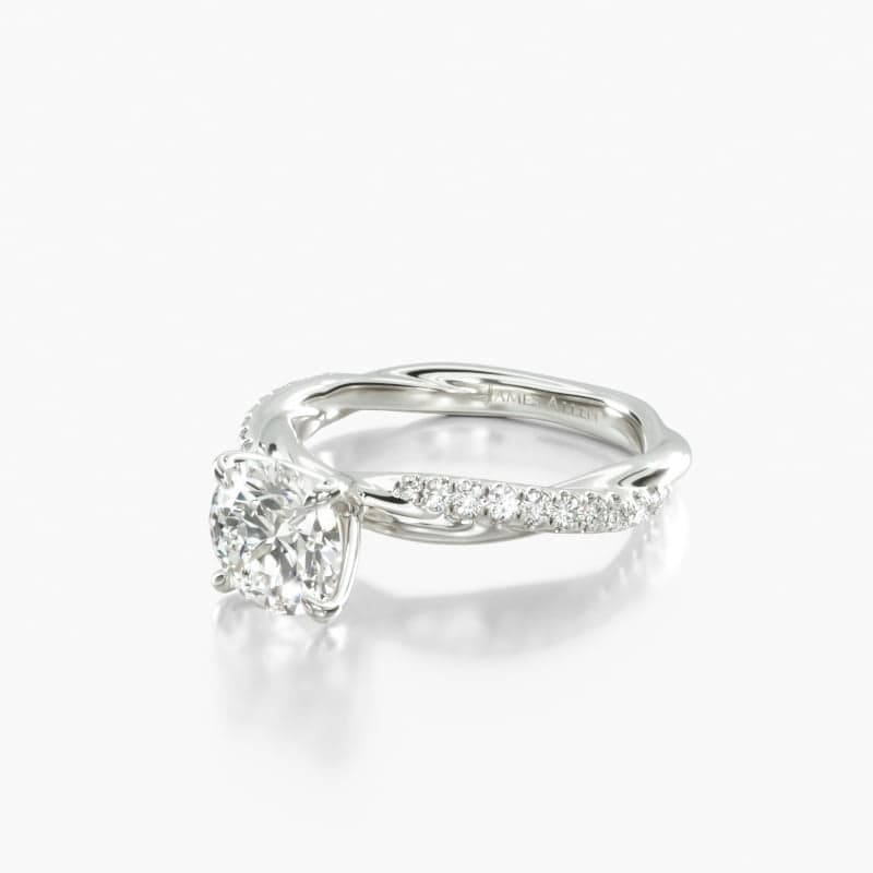 Platinum Pavé Rope Engagement Ring