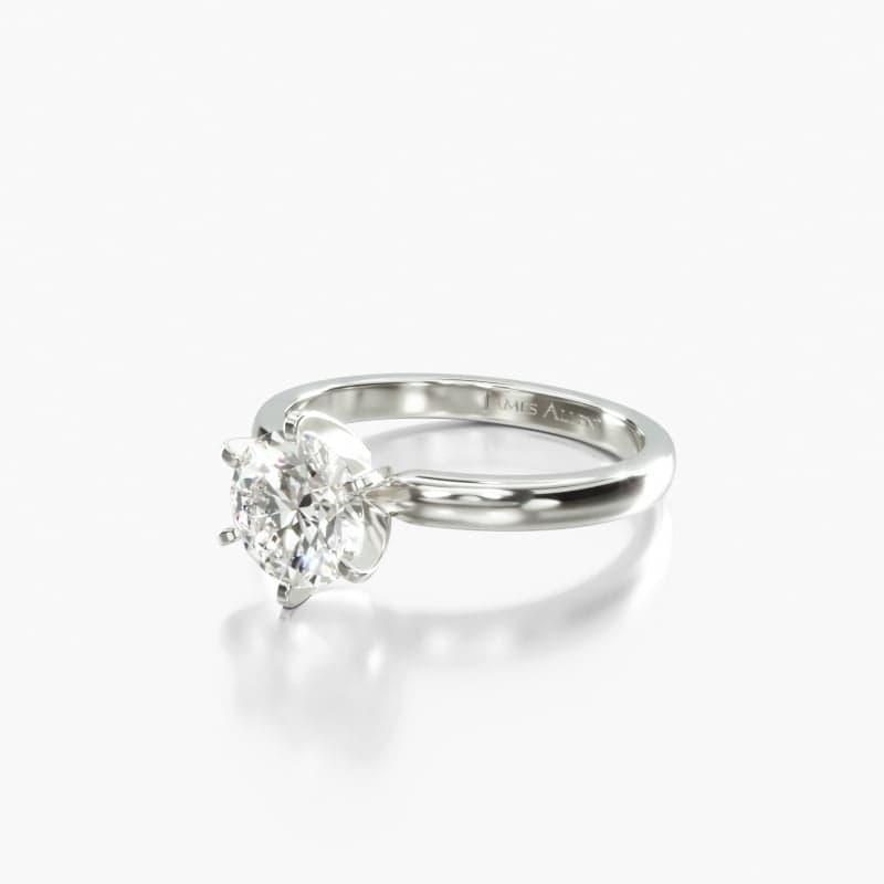 Platinum 2mm Comfort Fit Solitaire Engagement Ring (Six Prong)