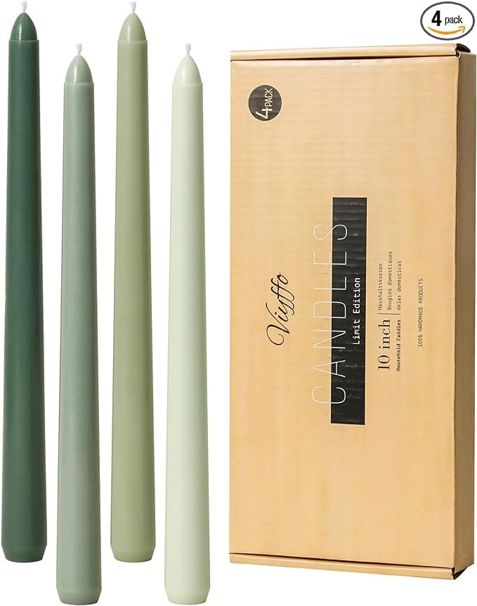 10 Inch Green Taper Candles