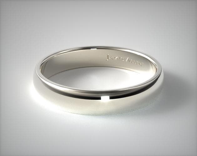 Platinum 5mm Slightly Domed Comfort Fit Wedding Ring