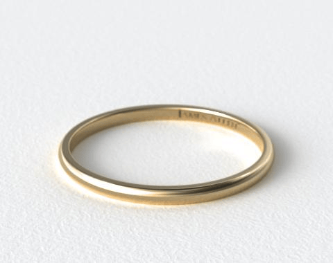14K Yellow Gold 2.0mm Traditional Slightly Curved Wedding Ring