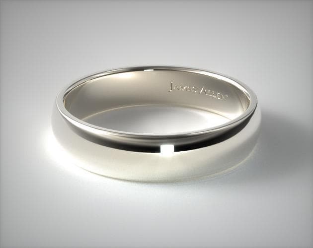 Platinum 6mm Slightly Domed Comfort Fit Wedding Ring