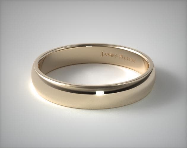 14K Yellow Gold 5mm Low Dome Wedding Ring