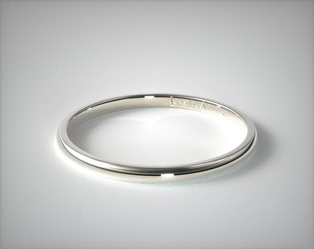 Platinum 2.0mm Traditional Slightly Curved Wedding Ring