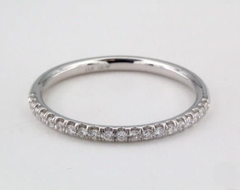 Platinum Thin Pavé Set Diamond Wedding Ring