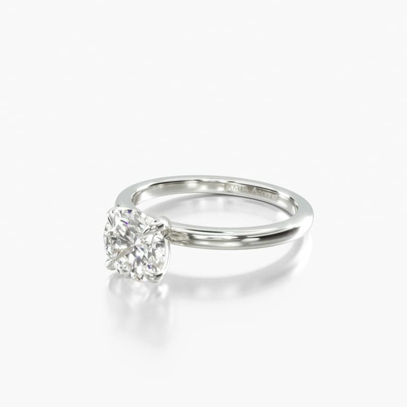 Platinum Claw Prong Solitaire Engagement Ring (Flush Fit)
