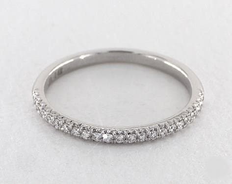 14K White Gold Flush Fit Pavé Wedding Ring
